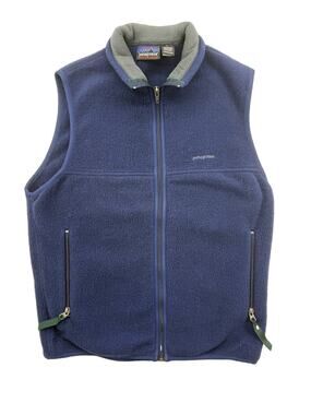 Vintage Patagonia Synchilla vest fleece men's size Small Navy Blue